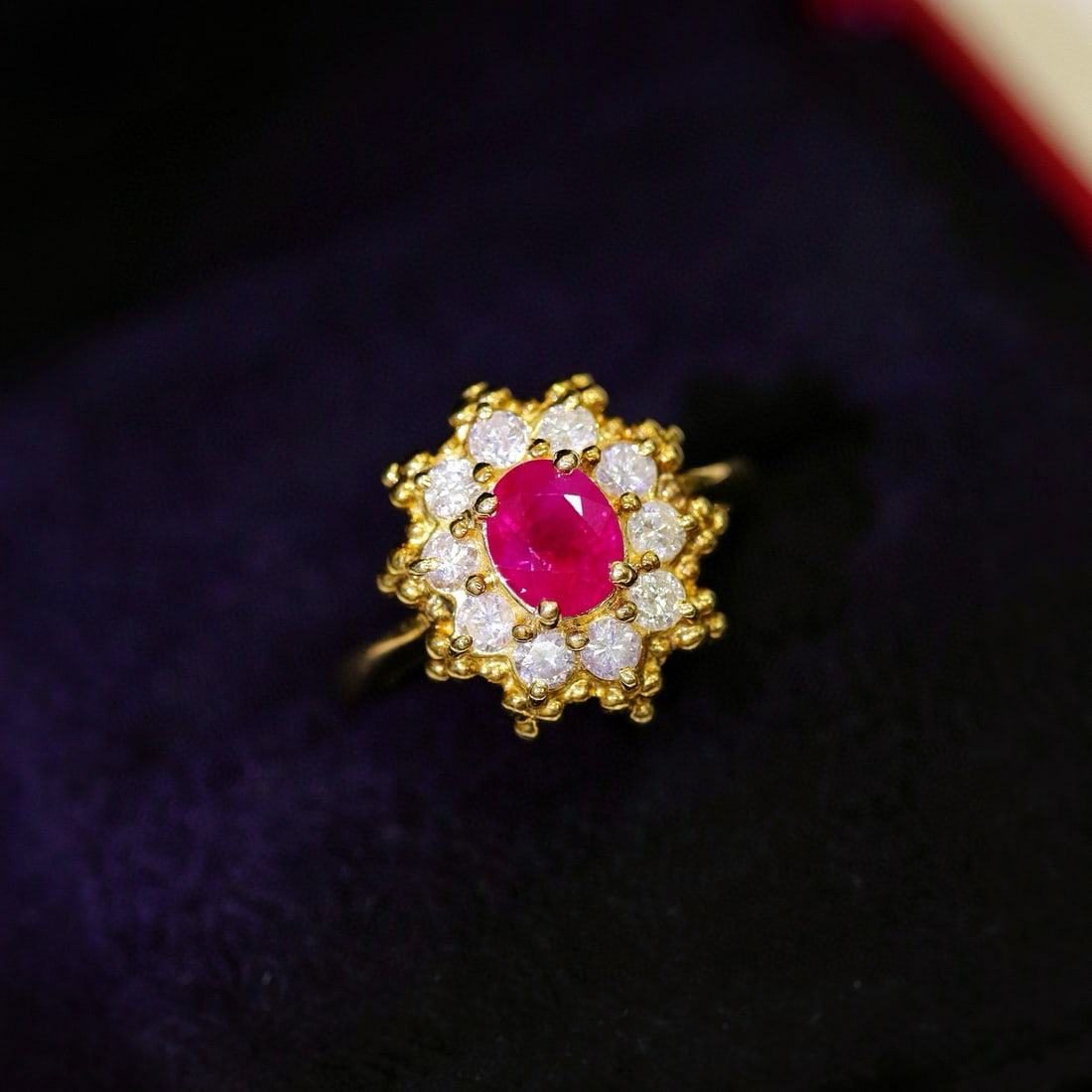 14k Gold 1.48 Ctw Natural Ruby & Diamond Ring - 8