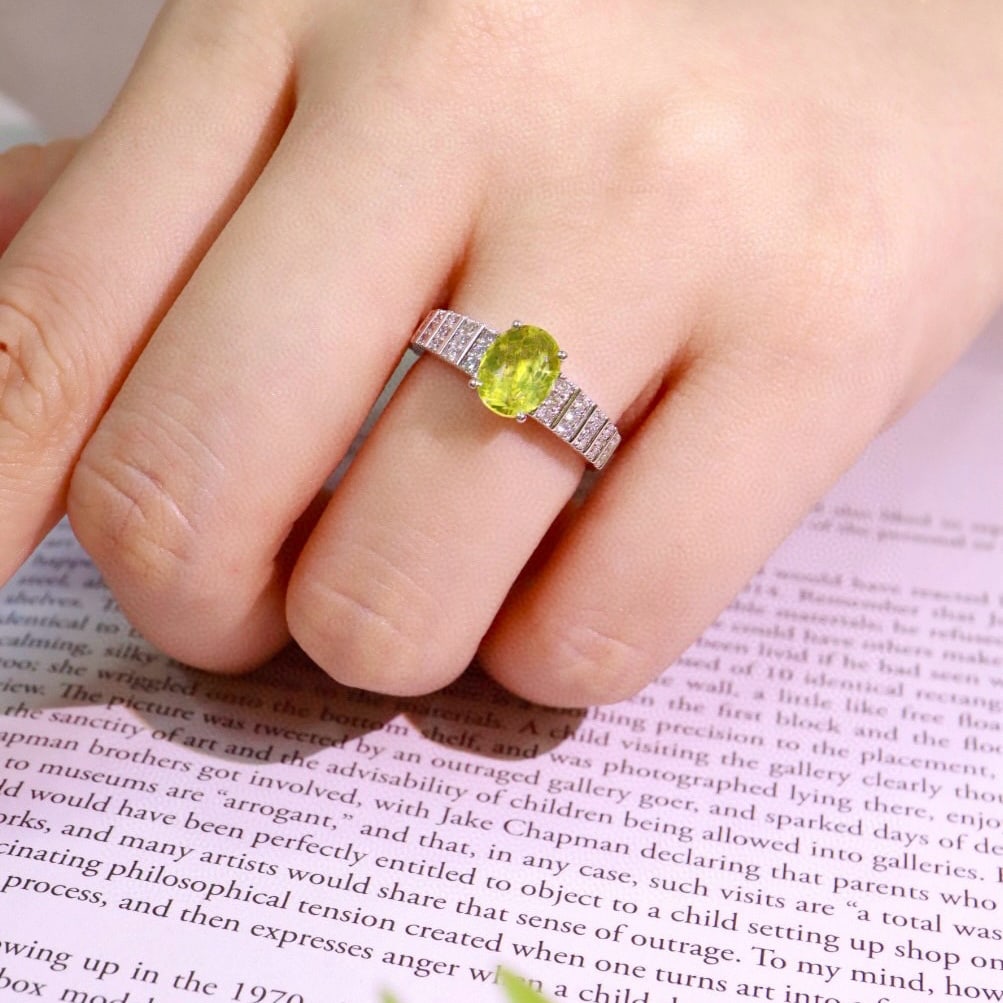 14k Gold 1.94 Ctw Natural Andalusite & Diamond Ring - 6