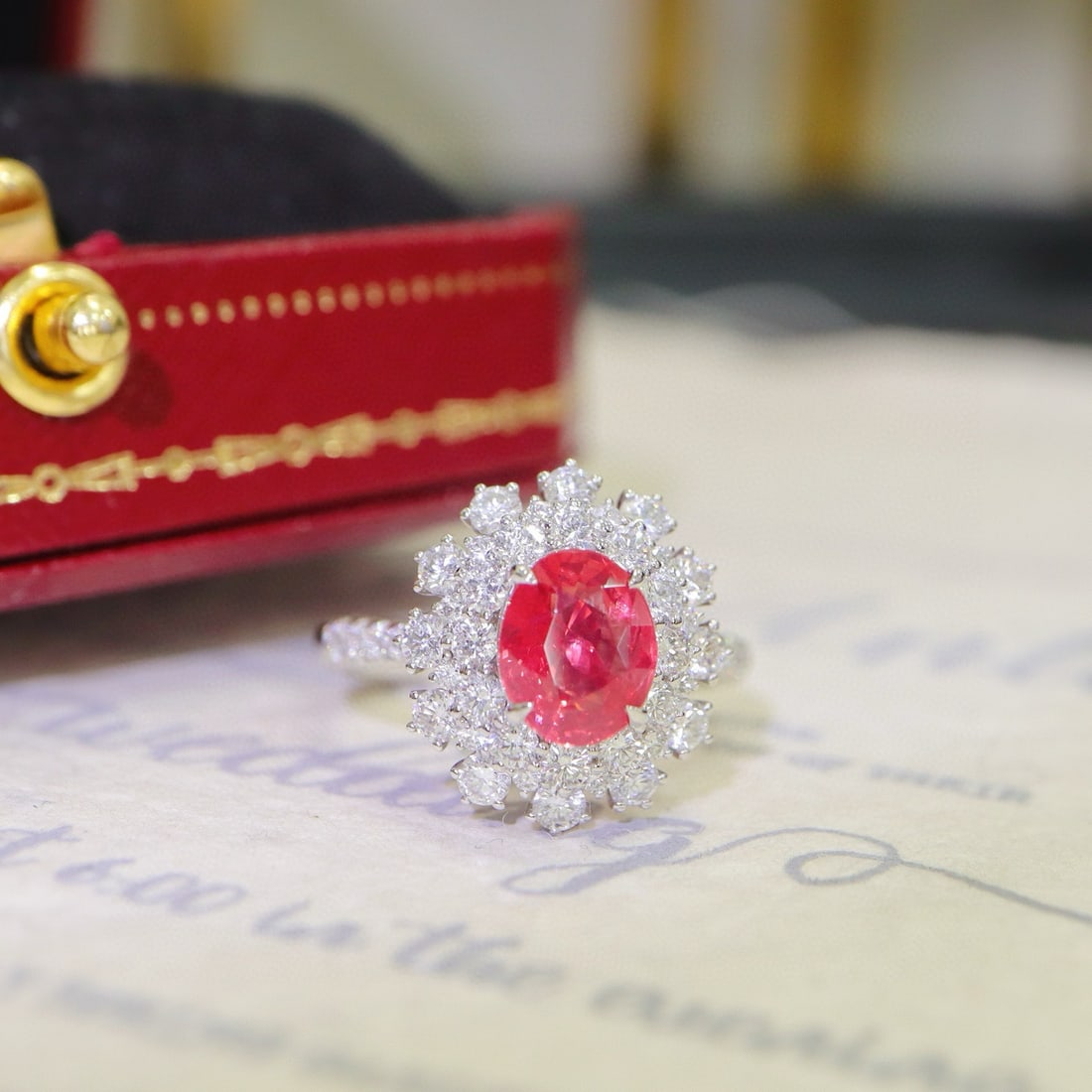14k Gold 3.05 Ctw Natural Spinel & Diamond Ring - 2