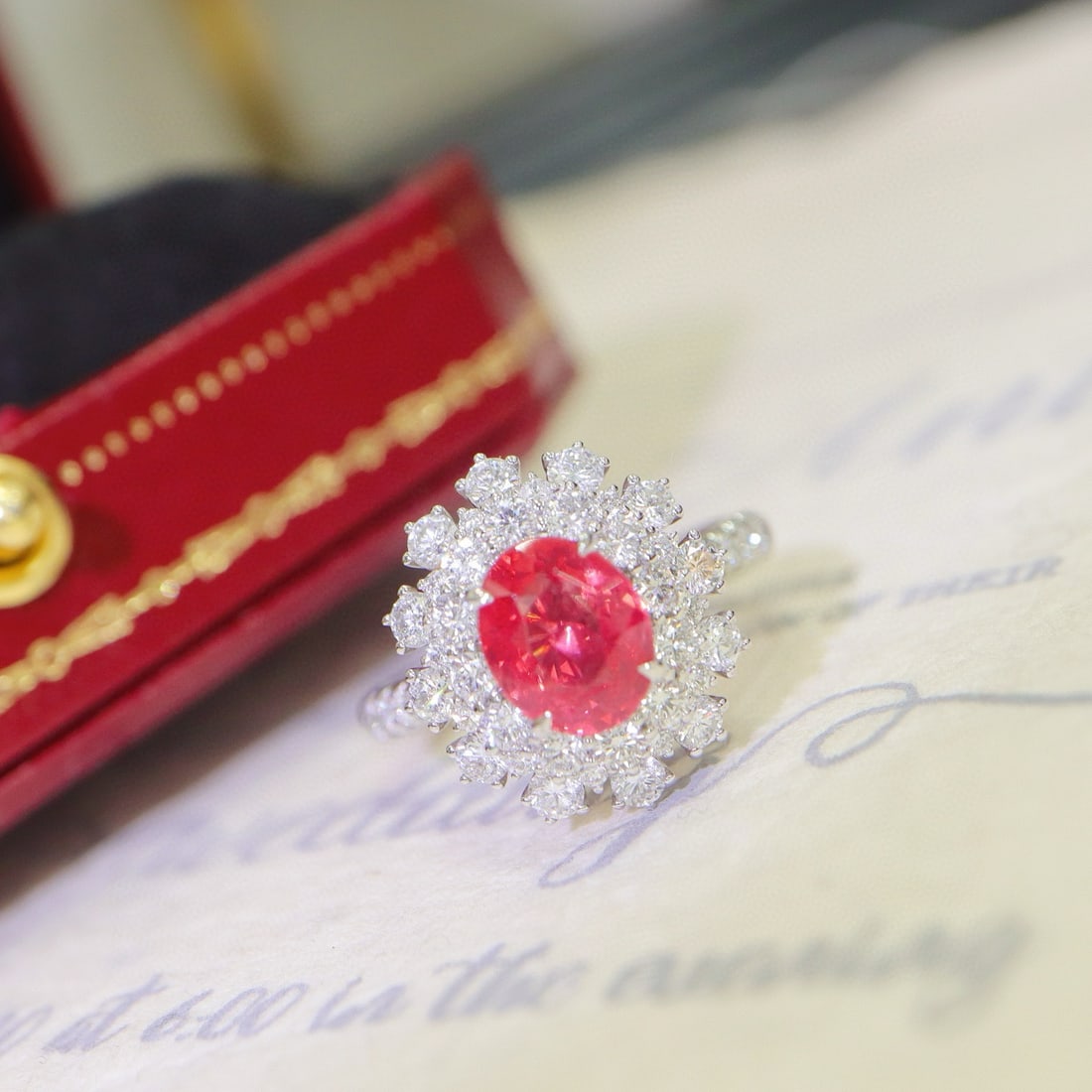 14k Gold 3.05 Ctw Natural Spinel & Diamond Ring - 4