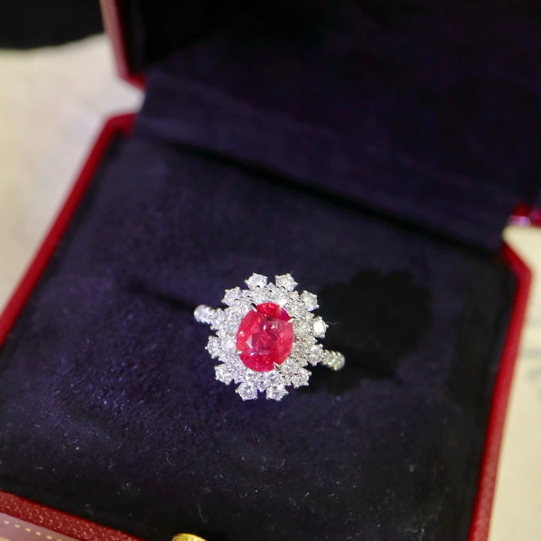 14k Gold 3.05 Ctw Natural Spinel & Diamond Ring - 6