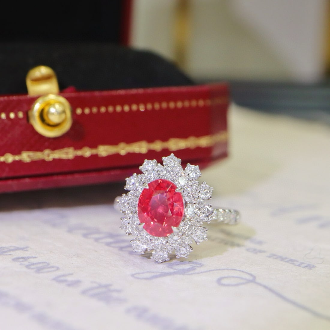 14k Gold 3.05 Ctw Natural Spinel & Diamond Ring - 8