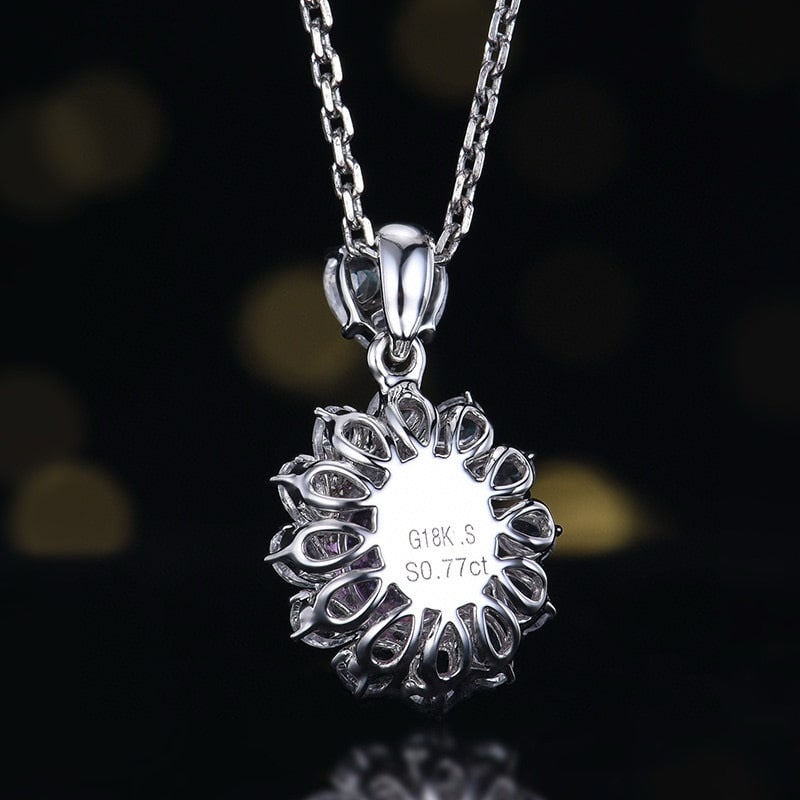 14k Gold 0.83 Ctw Natural Padparadscha Sapphire & Diamond Pendant( Without Chain ) - 4