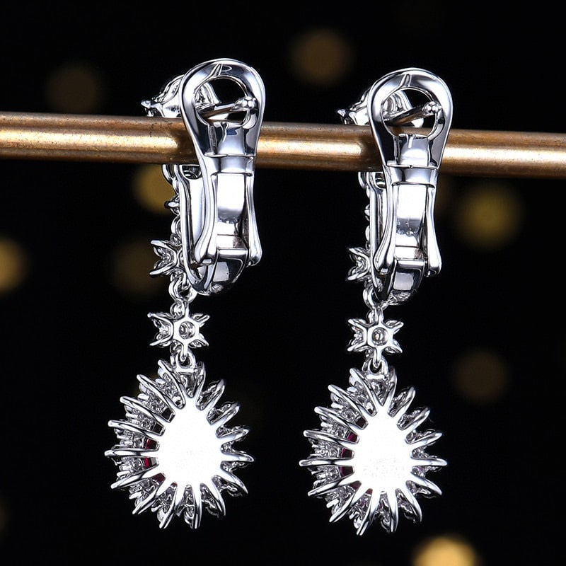 14k Gold 1.85 Ctw Natural Ruby & Diamond Earrings - 6