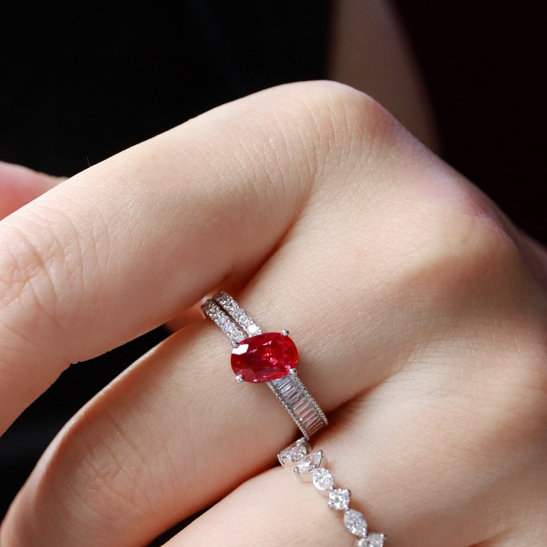 14k Gold 1.90 Ctw Natural Ruby & Diamond Ring - 2