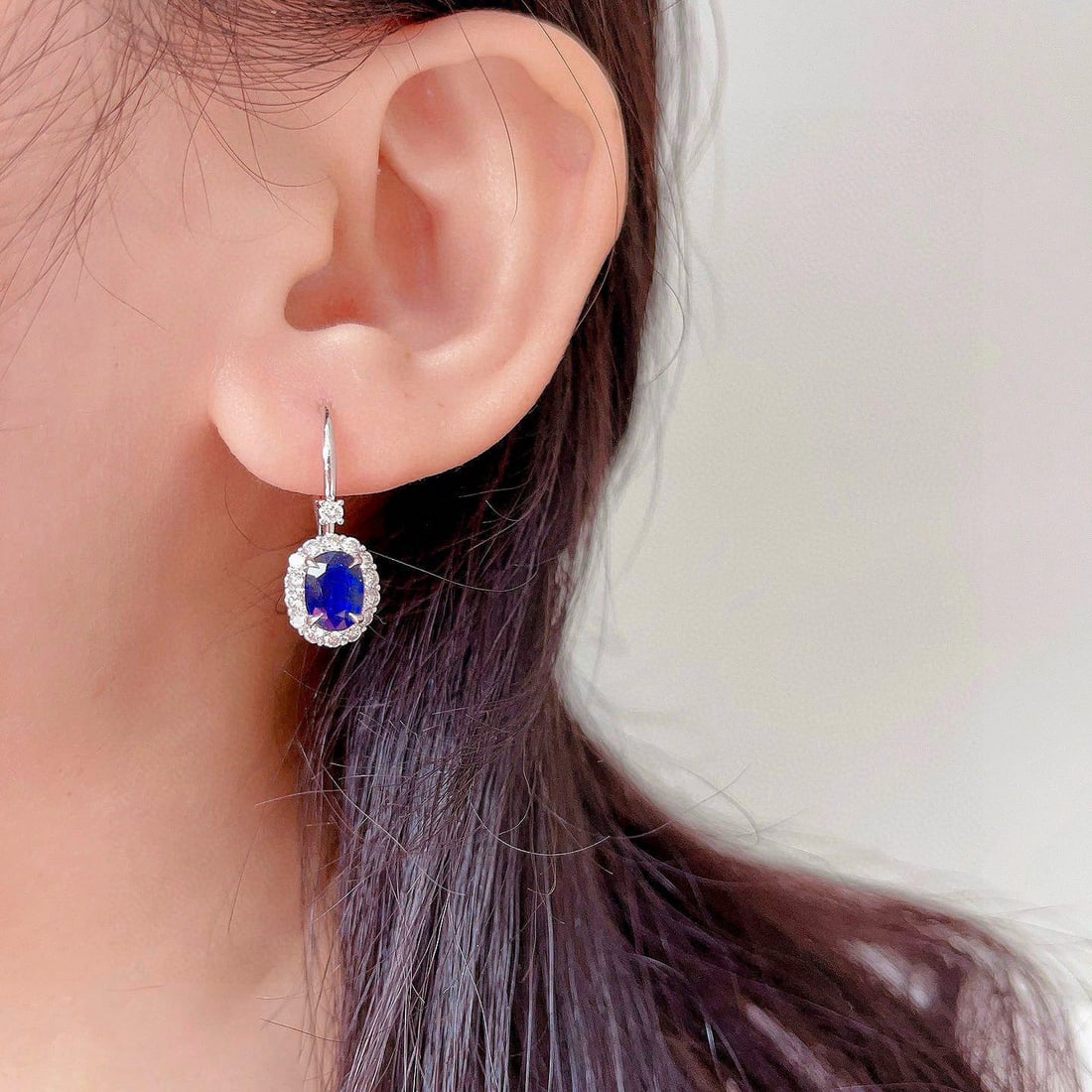 14k Gold 2.56 Ctw Natural Sapphire & Diamond Earrings - 2