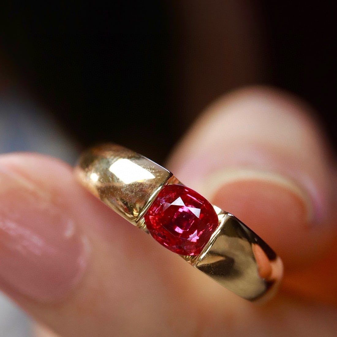 14k Gold 0.54 Ct Natural Ruby & Diamond Ring - 3