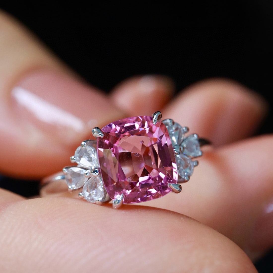 14k Gold 2.04 Ctw Natural Spinel & Diamond Ring - 3