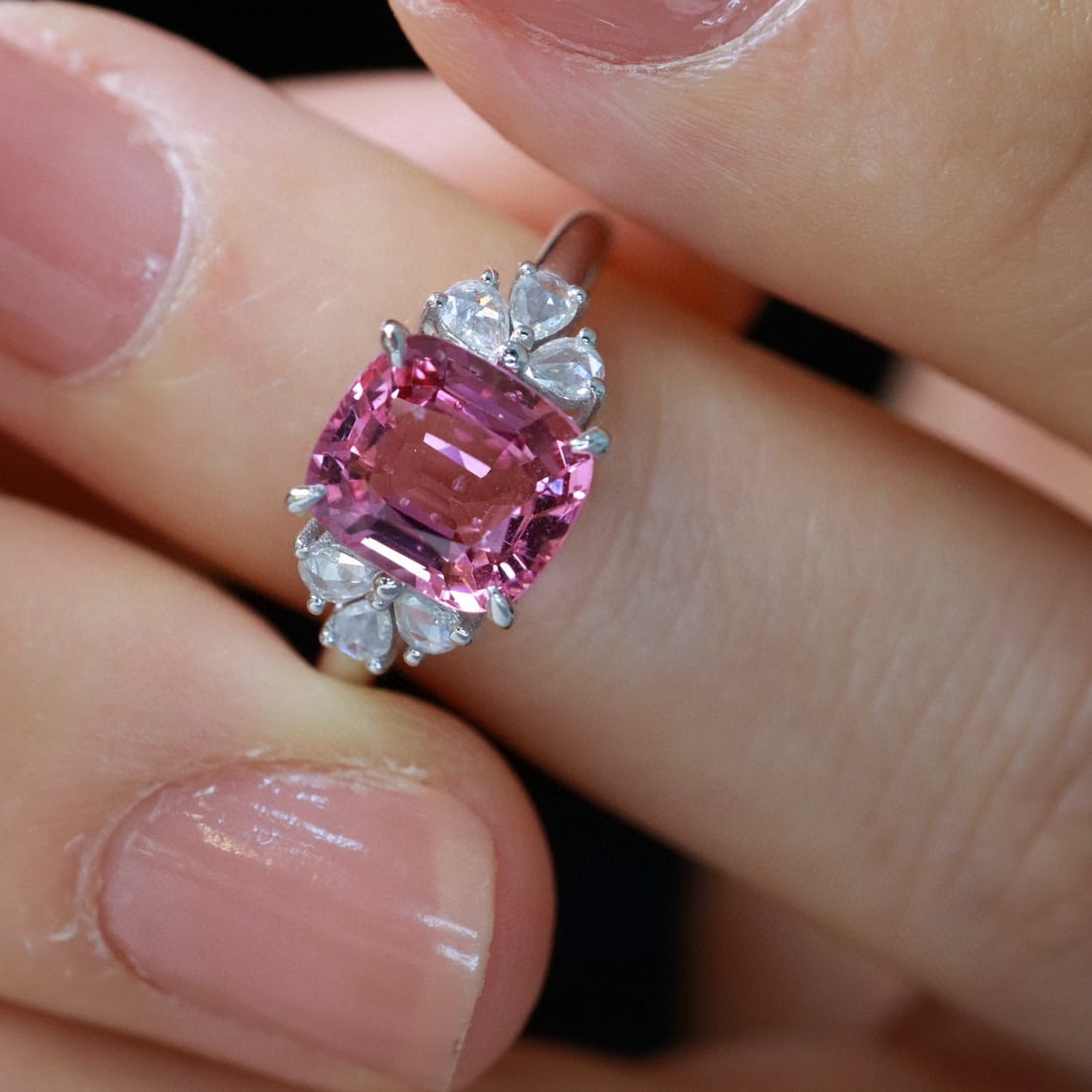 14k Gold 2.04 Ctw Natural Spinel & Diamond Ring - 4