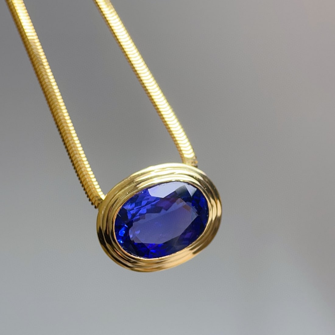 14k Gold 7.46 Ct Natural Sapphire Pendant( Without Chain ) - 3