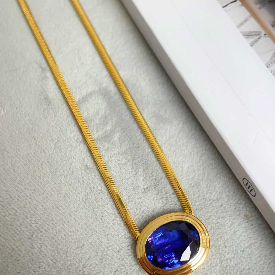 14k Gold 7.46 Ct Natural Sapphire Pendant( Without Chain ) - 4