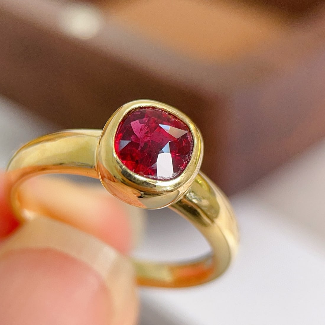 14k Gold 1.06 Ct Natural Ruby & Diamond Ring - 2