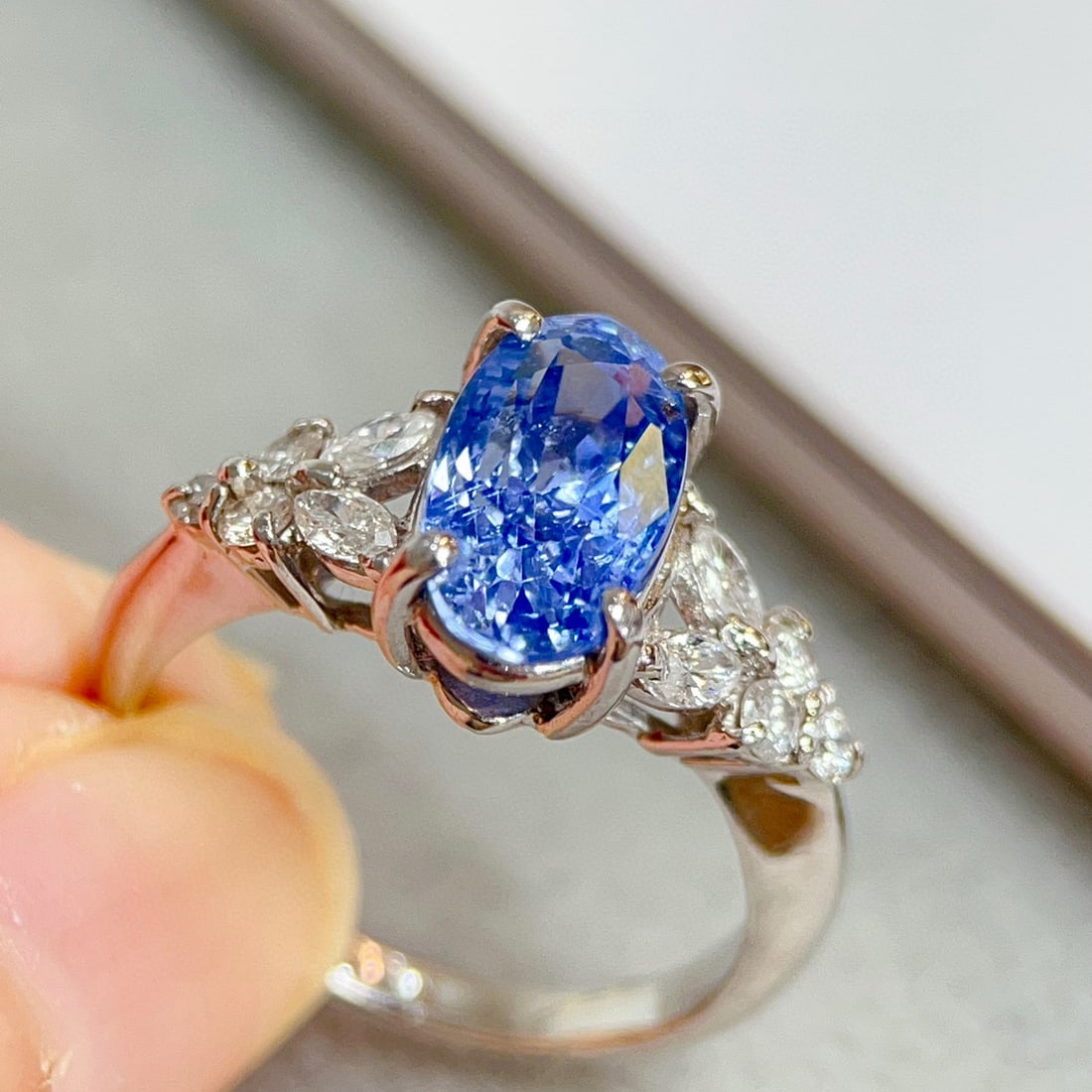 14k Gold 4.27 Ctw Natural Sapphire & Diamond Ring - 5