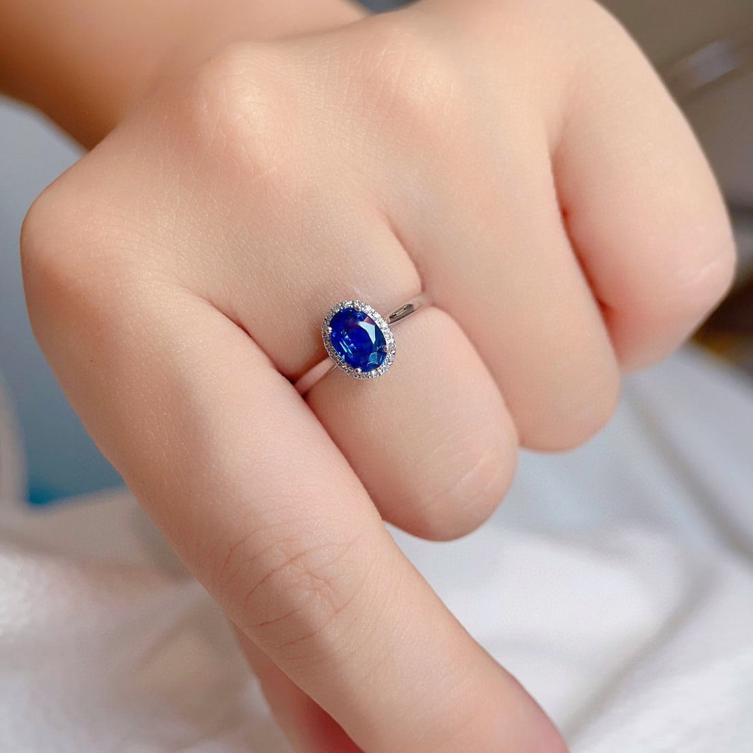 14k Gold 1.05 Ctw Natural Sapphire & Diamond Ring - 5