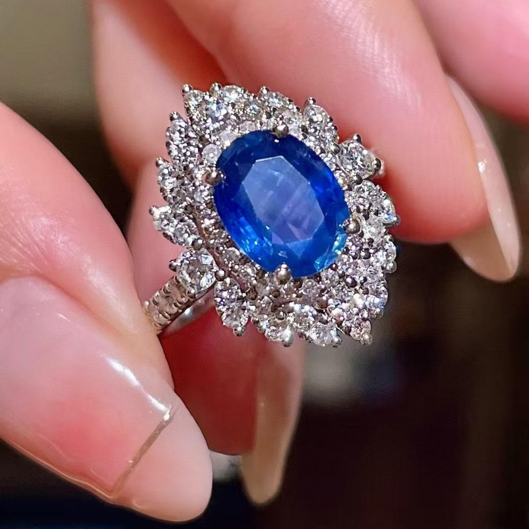 14k Gold 3.04 Ctw Natural Sapphire & Diamond Ring - 3
