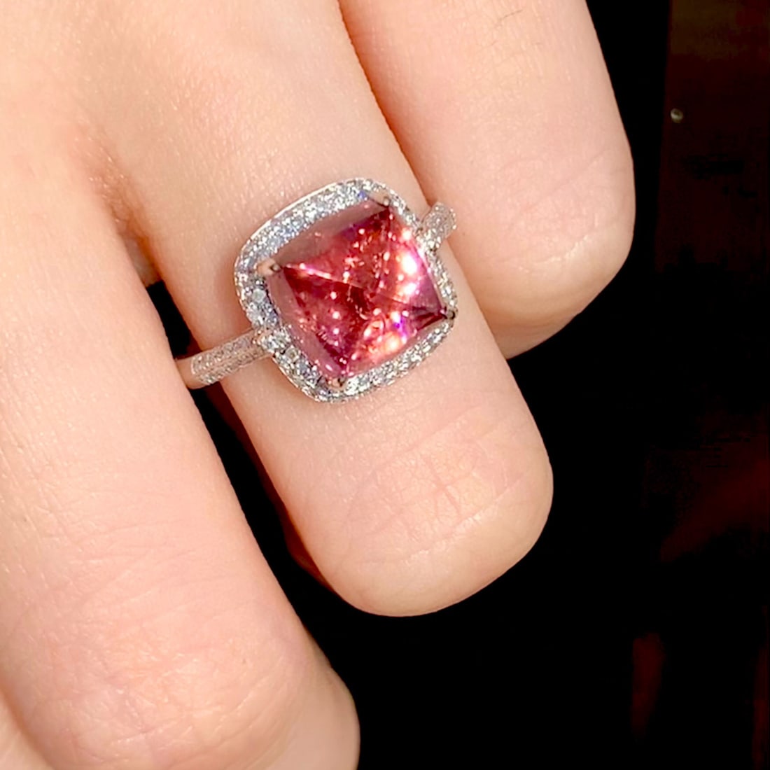 14k Gold 4.2 Ct Natural Tourmaline & Diamond Ring - 4