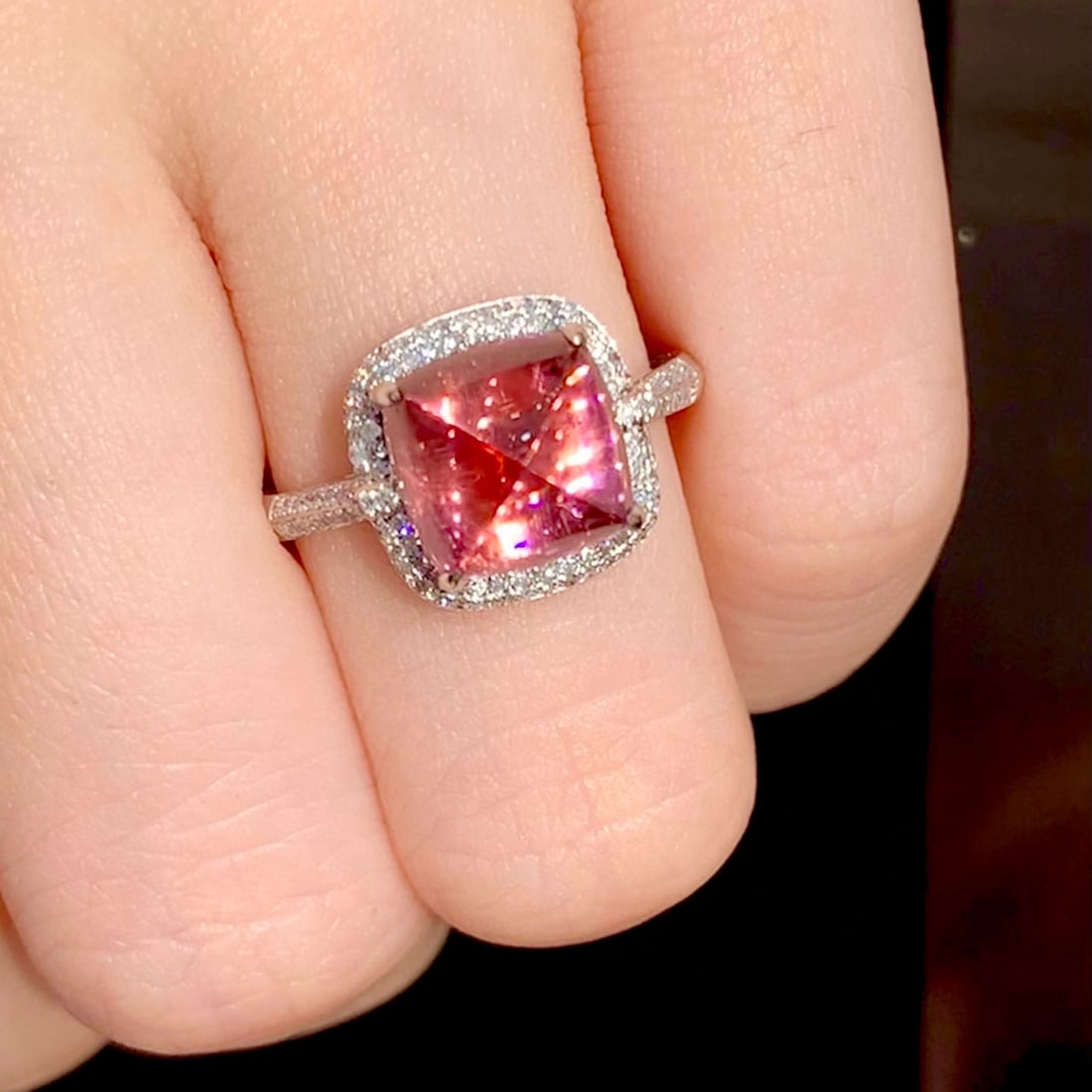 14k Gold 4.2 Ct Natural Tourmaline & Diamond Ring - 5