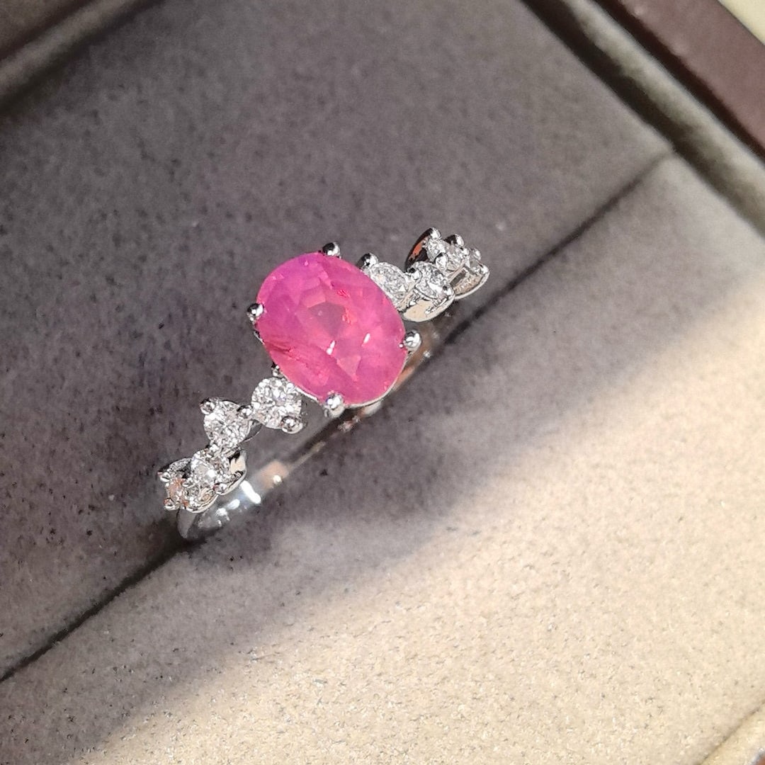 14k Gold 1.91 Ctw Natural Padparadscha Sapphire & Diamond Ring - 6