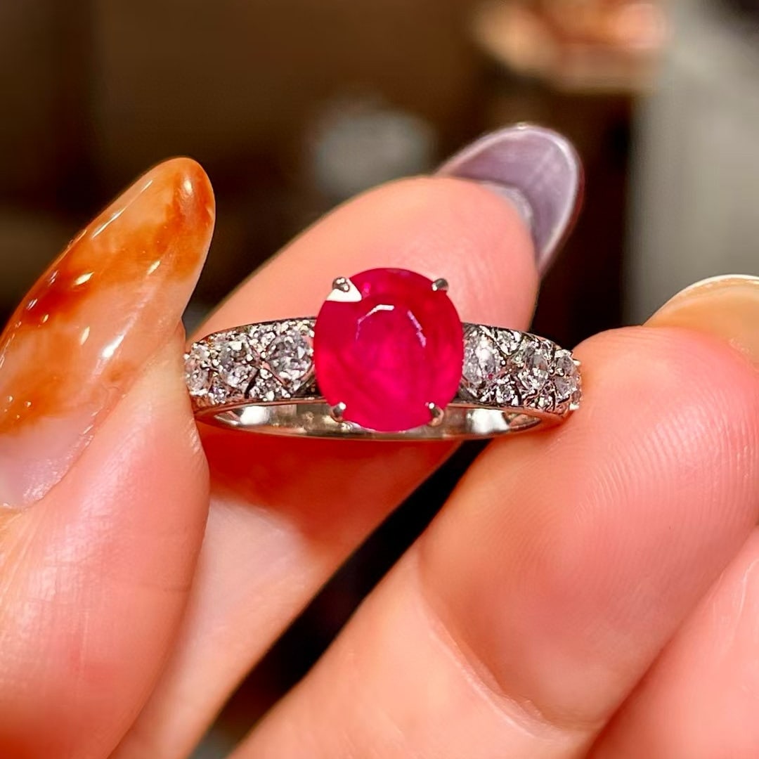 14k Gold 2.62 Ctw Natural Ruby & Diamond Ring - 2