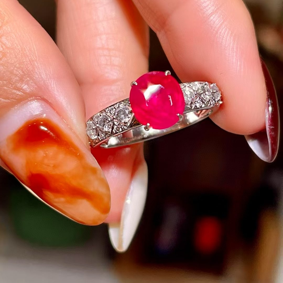 14k Gold 2.62 Ctw Natural Ruby & Diamond Ring - 3