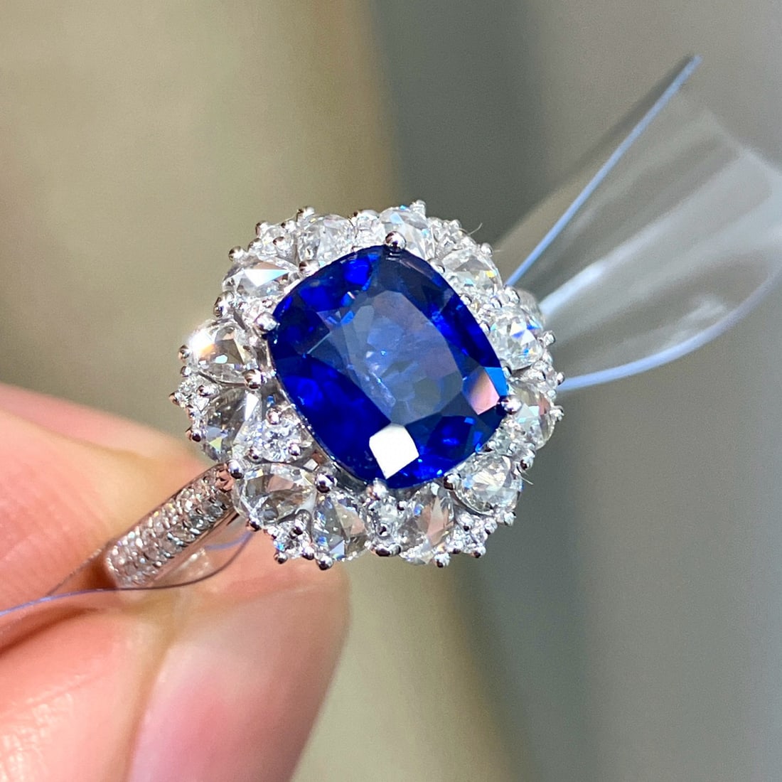 14k Gold 2.77 Ctw Natural Sapphire & Diamond Ring - 2