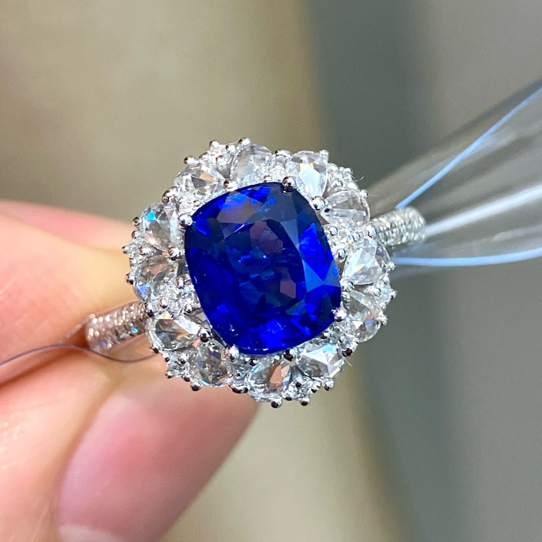 14k Gold 2.77 Ctw Natural Sapphire & Diamond Ring - 3