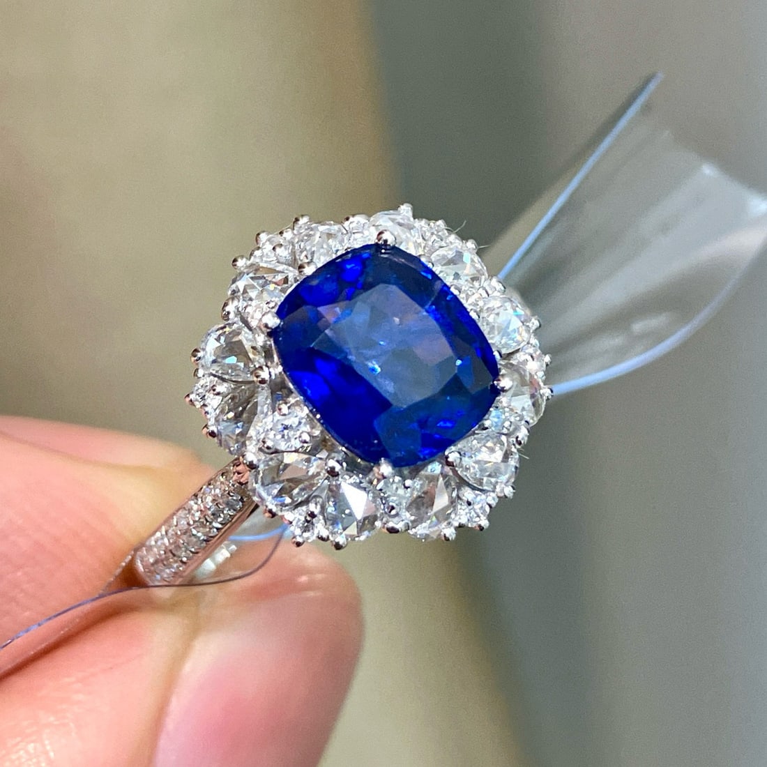 14k Gold 2.77 Ctw Natural Sapphire & Diamond Ring - 6