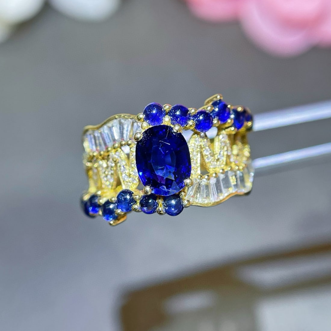 14k Gold 2.42 Ctw Natural Sapphire & Sapphire Ring - 3