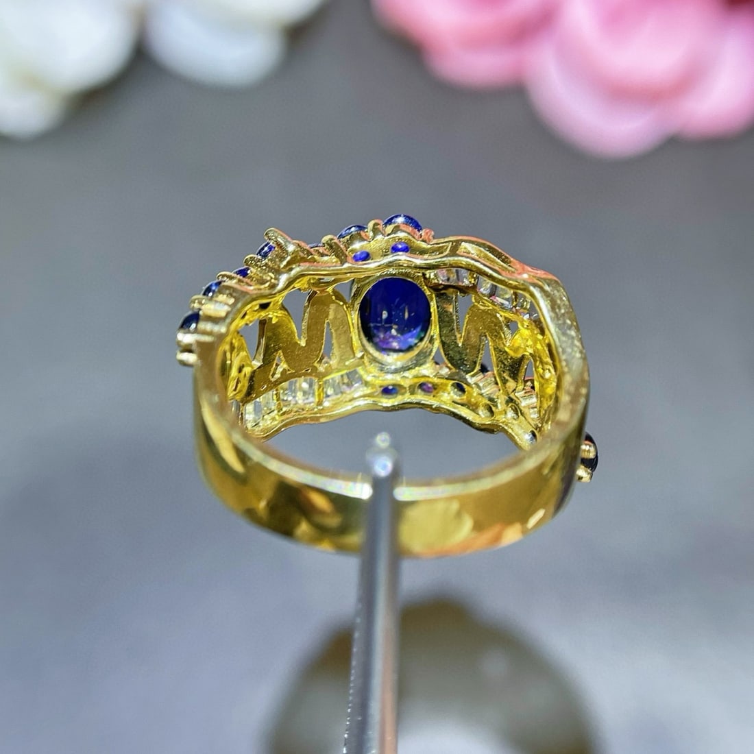 14k Gold 2.42 Ctw Natural Sapphire & Sapphire Ring - 5