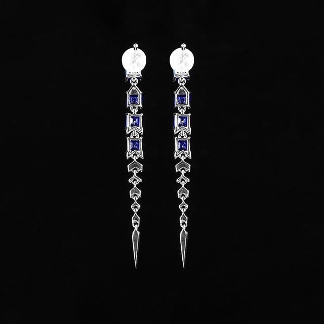 14k Gold 2.34 Ctw Natural Sapphire & Diamond Earrings - 4