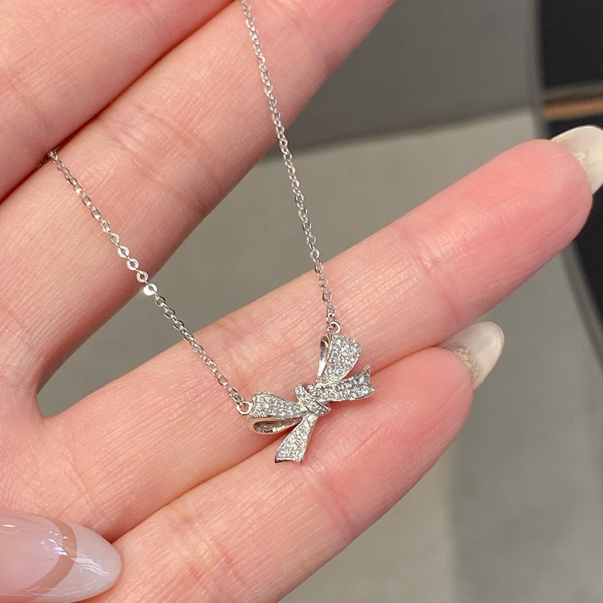 14k Gold 0.2 Ct Natural H Diamond Necklace - 2