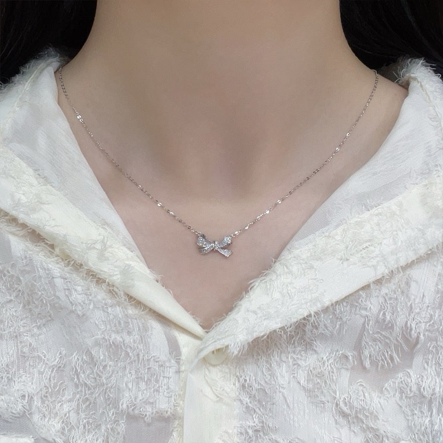 14k Gold 0.2 Ct Natural H Diamond Necklace - 3