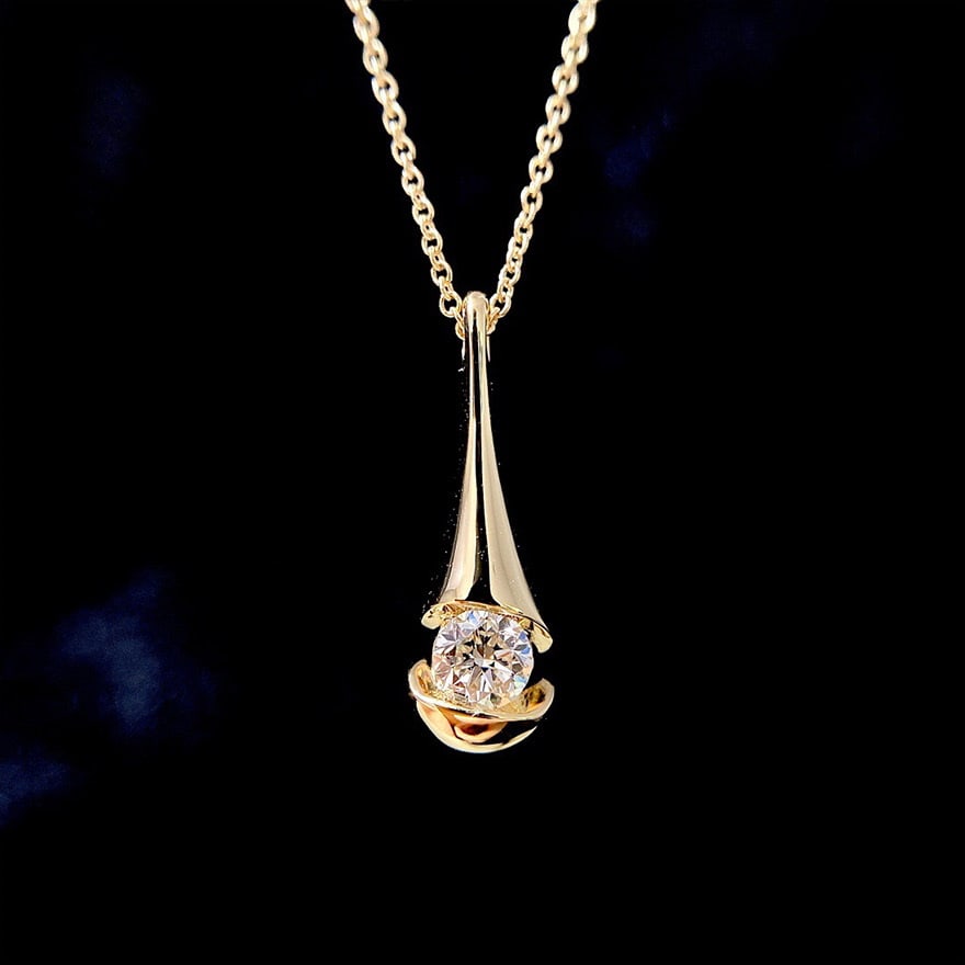 14k Gold 0.26 Ct Natural H Diamond Necklace (1 of 6)