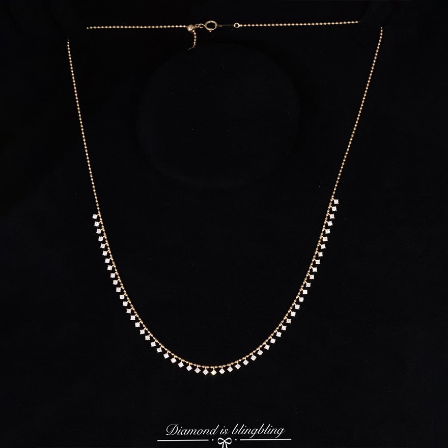 14k Gold 1 Ct Natural H Diamond Necklace - 4