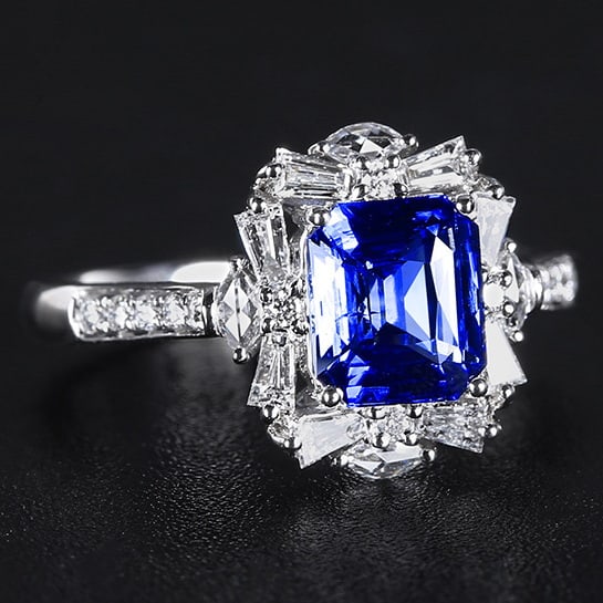 14k Gold 2.49 Ctw Natural Sapphire & Diamond Ring - 3