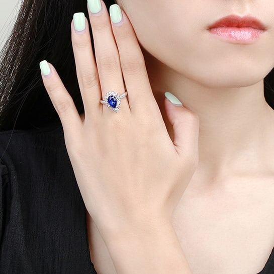 14k Gold 2.54 Ctw Natural Sapphire & Diamond Ring - 5