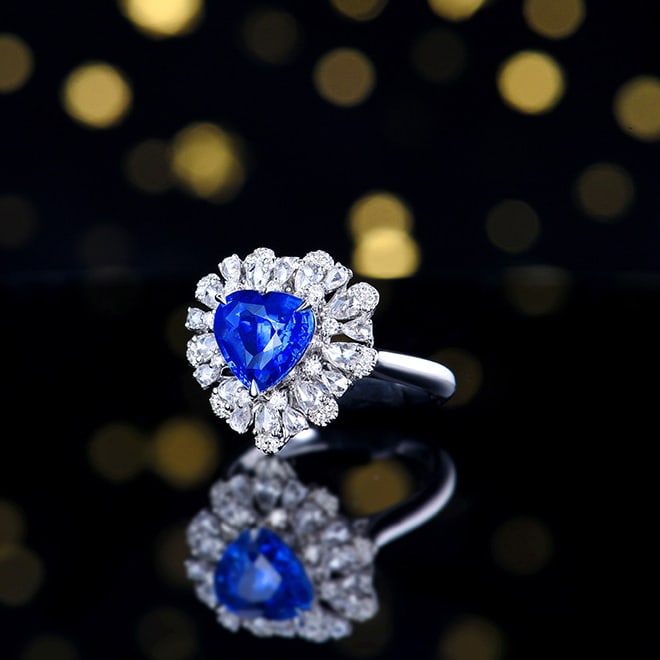 14k Gold 3.22 Ctw Natural Sapphire & Diamond Ring/pendant( Without Chain ) - 3