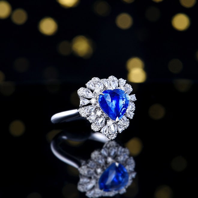 14k Gold 3.22 Ctw Natural Sapphire & Diamond Ring/pendant( Without Chain ) - 4