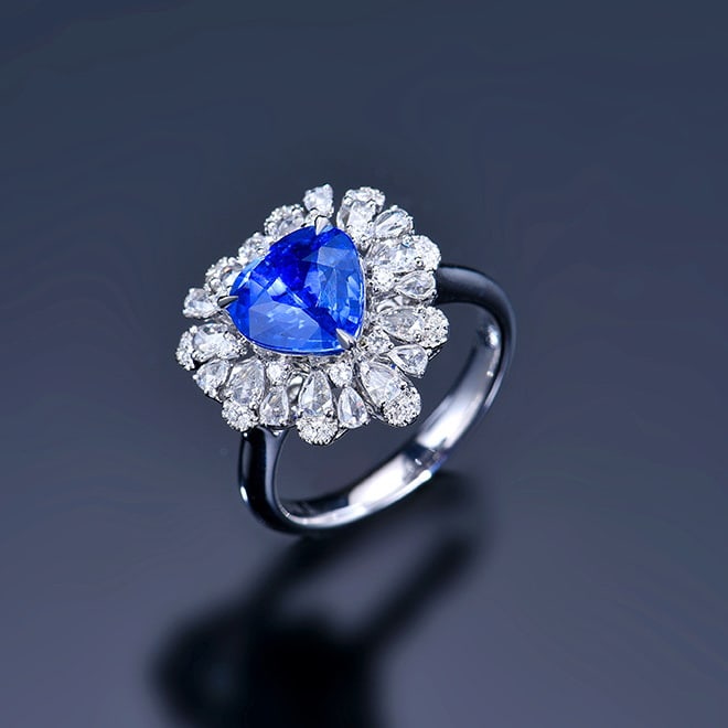 14k Gold 3.22 Ctw Natural Sapphire & Diamond Ring/pendant( Without Chain ) - 5
