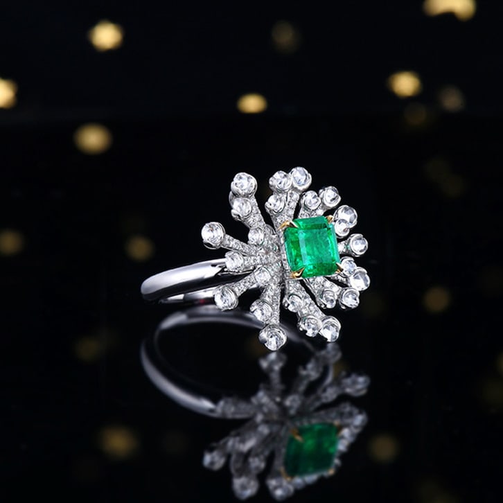 14k Gold 1.76 Ctw Vivid Green Natural Emerald & Diamond Ring/pendant( Without Chain ) - 5