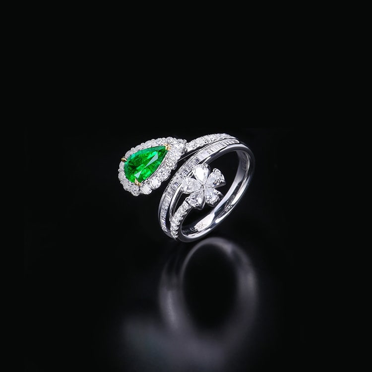14k Gold 1.94 Ctw Vivid Green Natural Emerald & Diamond Ring - 4