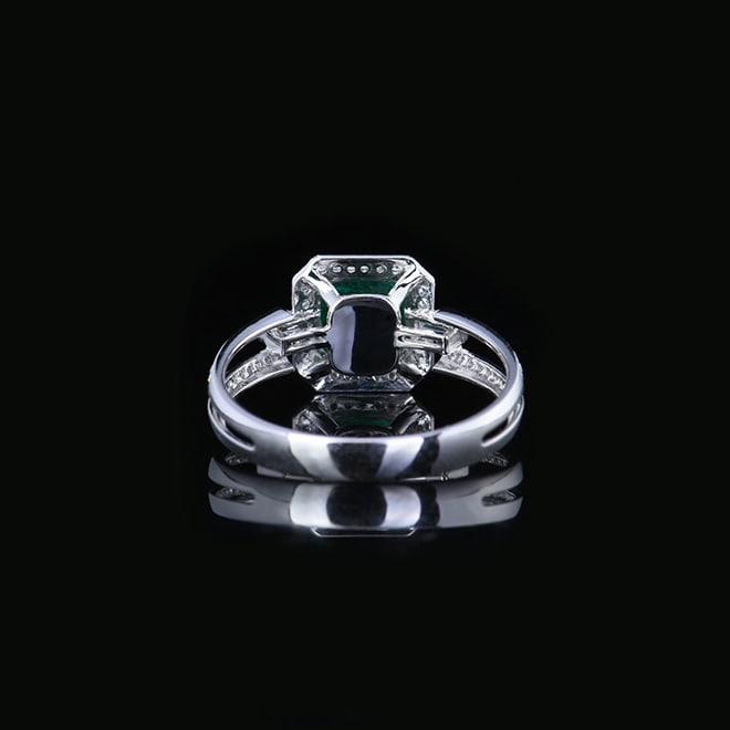 14k Gold 1.27 Ctw Vivid Green Natural Emerald & Diamond Ring - 4