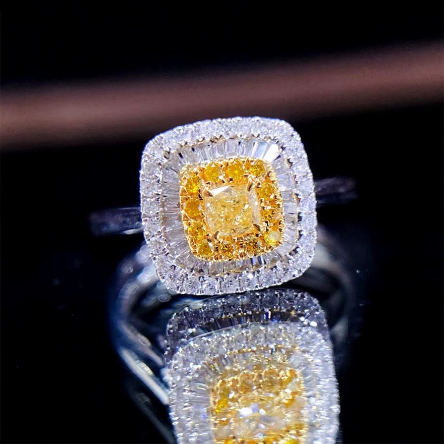 14k Gold 0.5 Ct Natural Color Diamond Ring: Ref:230980047 // gold content:14k gold // ring size:7. 25us // // main gemstone:diamond // shape:multiply // carat weight:0. 5ct // clarity grade:vs-si // color:color // treatment:natural // High