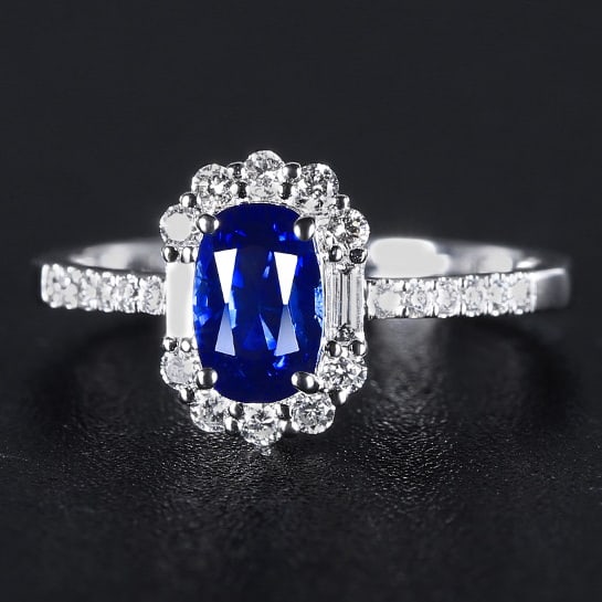 14k Gold 1.61 Ctw Natural Sapphire & Diamond Ring - 2