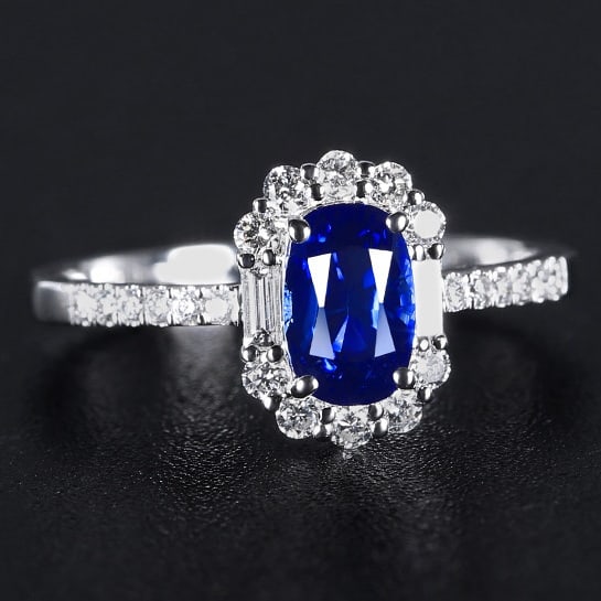 14k Gold 1.61 Ctw Natural Sapphire & Diamond Ring - 3