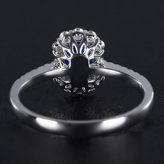 14k Gold 1.61 Ctw Natural Sapphire & Diamond Ring - 4