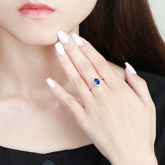 14k Gold 1.61 Ctw Natural Sapphire & Diamond Ring - 5