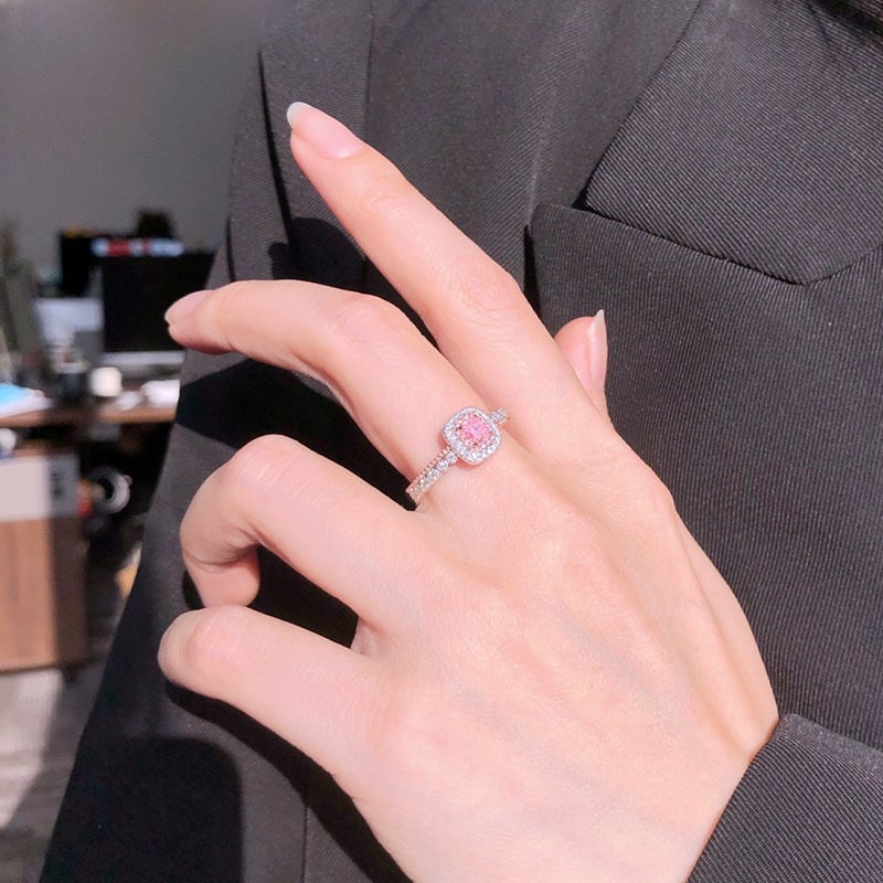 14k Gold 0.54 Ctw Natural Pink Diamond & Diamond Ring - 3