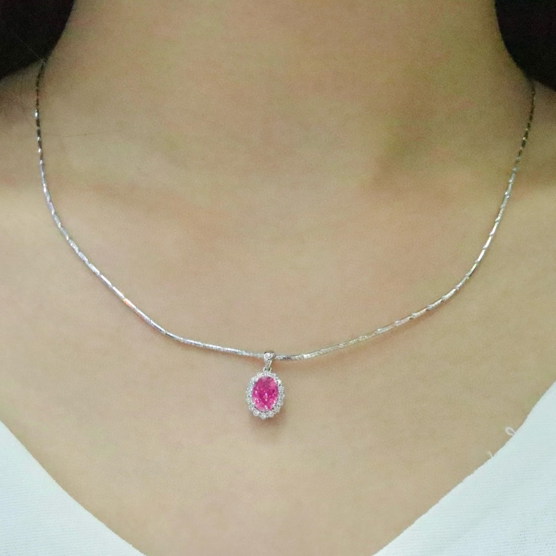 14k Gold 1.06 Ctw Natural Padparadscha Sapphire & Diamond Pendant( Without Chain ) - 4