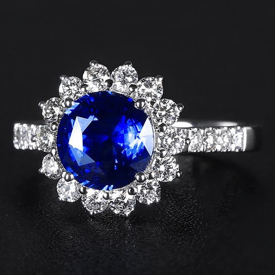 14k Gold 2.71 Ctw Natural Sapphire & Diamond Ring - 2